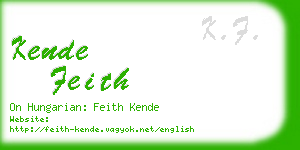 kende feith business card